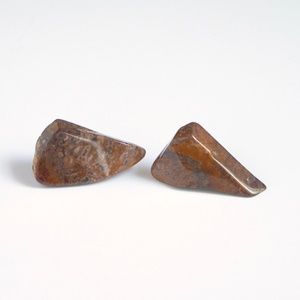 Vtg 2-Tone Hue Chunky Marble Stone Cufflinks